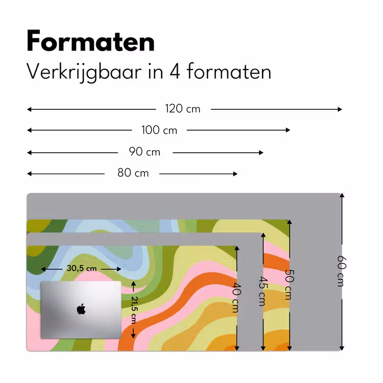 Bureau onderlegger - Lijnen - Pasteltinten - Golvend — 7