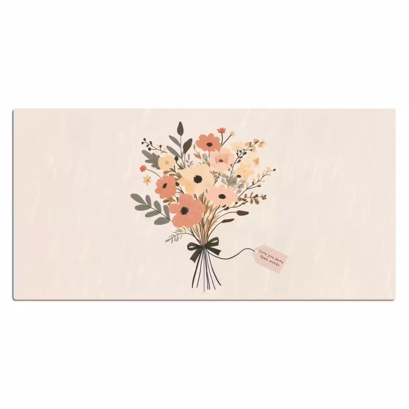 Bureau onderlegger - Bloemen - Quote - Beige - Lint — 1