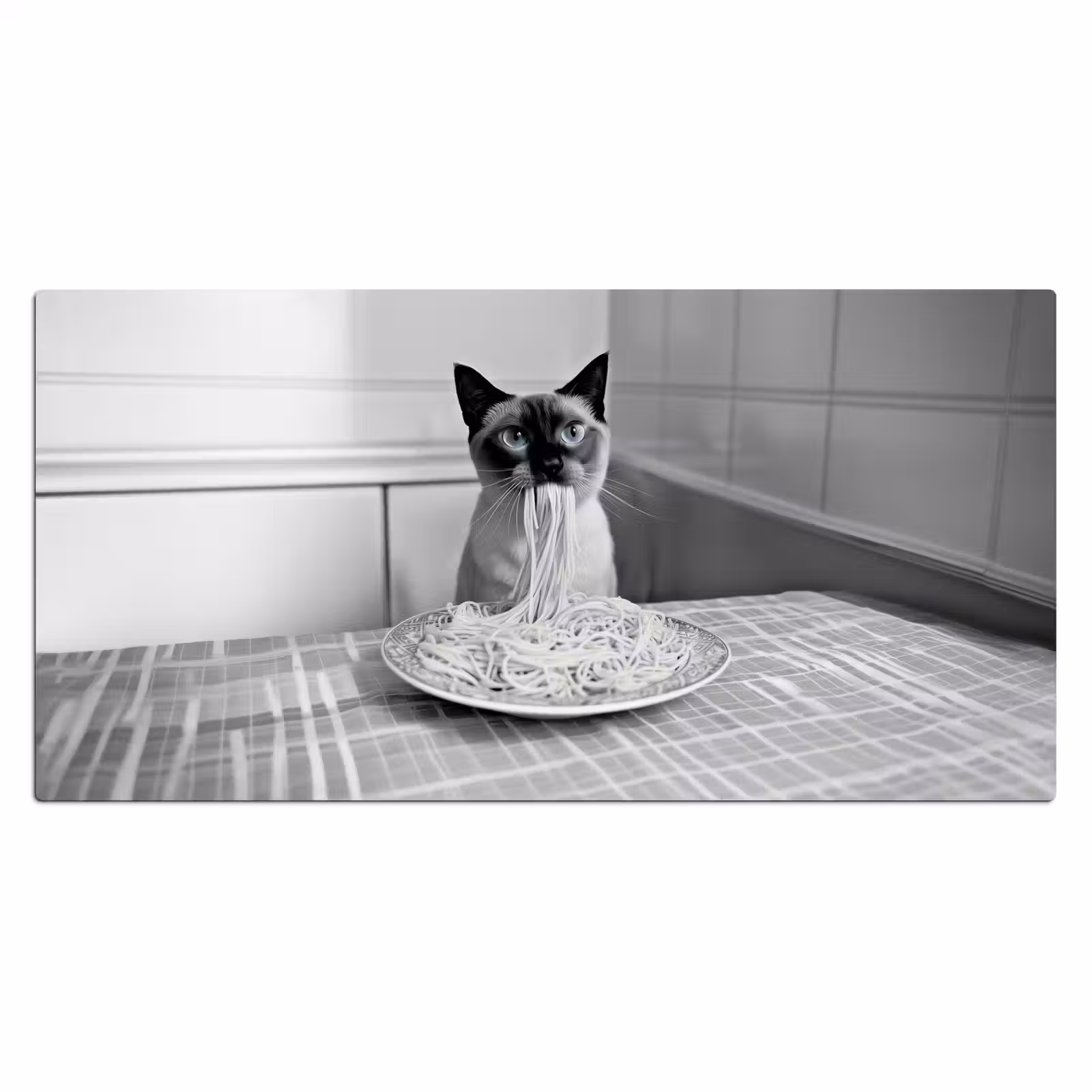 Bureau onderlegger - Kat - Siamees - Zwart Wit - Schattig - Dieren — 1