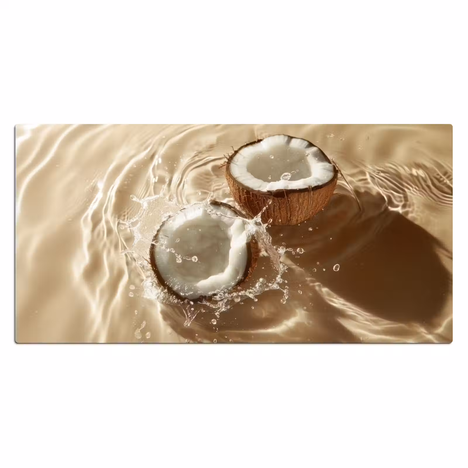 Bureau onderlegger - Kokosnoot - Water - Beige - Spetters — 1