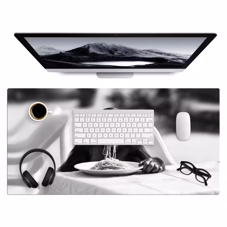 Bureau onderlegger - Aap - Spaghetti - Zonnebril - Zwart wit - Cool - Dier — 3