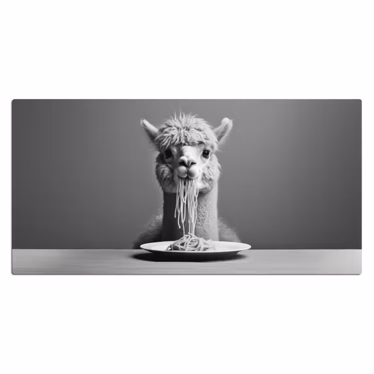 Bureau onderlegger - Alpaca - Pasta - Zwart - Wit - Grappig - Dieren — 1