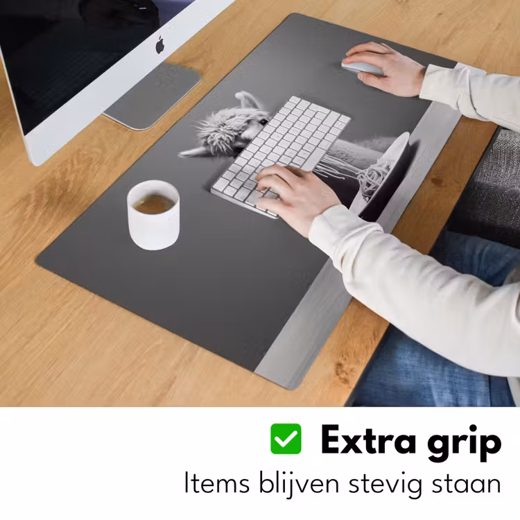 Bureau onderlegger - Alpaca - Pasta - Zwart - Wit - Grappig - Dieren — 5