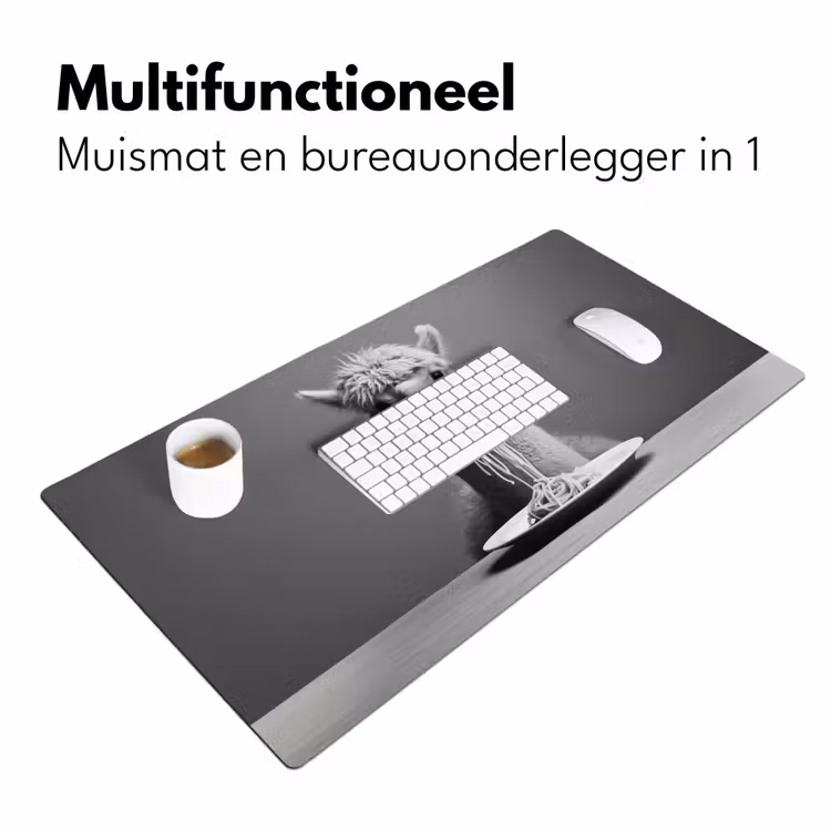 Bureau onderlegger - Alpaca - Pasta - Zwart - Wit - Grappig - Dieren — 6