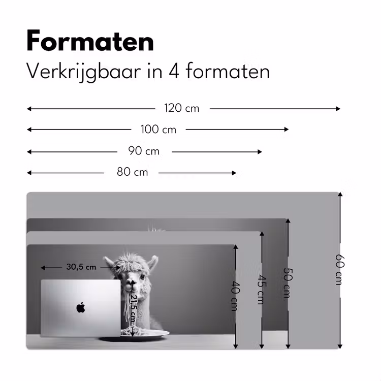 Bureau onderlegger - Alpaca - Pasta - Zwart - Wit - Grappig - Dieren — 7
