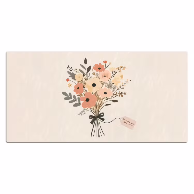 Bureau onderlegger - Bloemen - Quote - Beige - Lint — 1