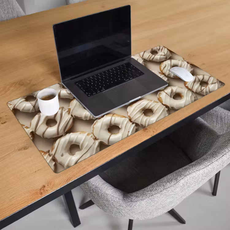 Bureau onderlegger - Donuts - Chocolade - Wit - Beige — 2