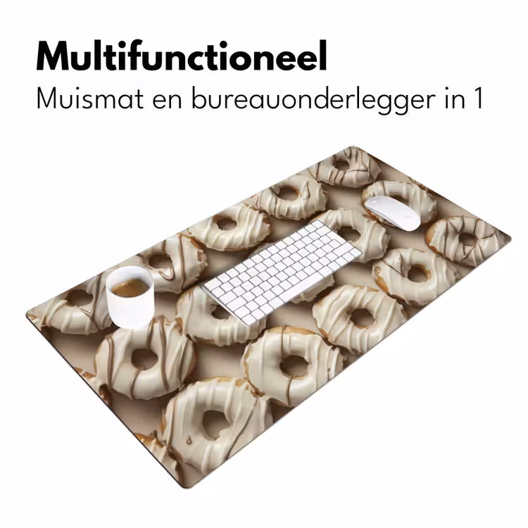 Bureau onderlegger - Donuts - Chocolade - Wit - Beige — 6