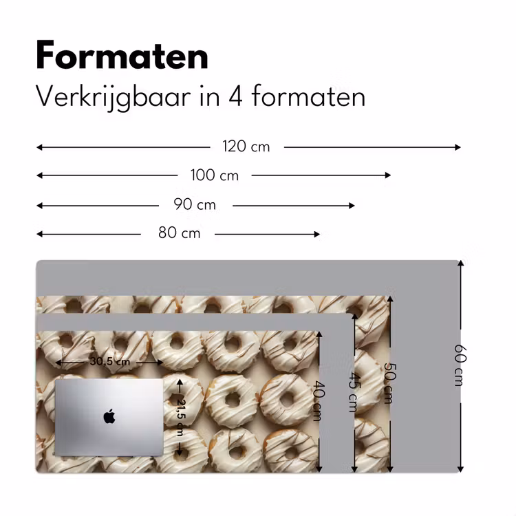 Bureau onderlegger - Donuts - Chocolade - Wit - Beige — 7