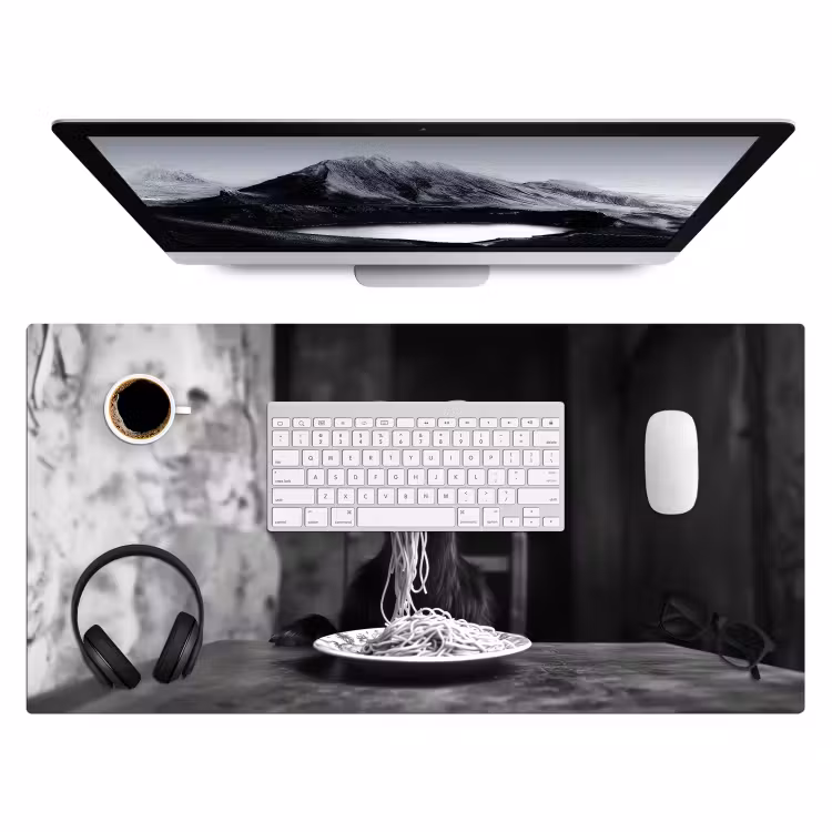 Bureau onderlegger - Geit - Bord - Spaghetti - Zwart Wit — 3