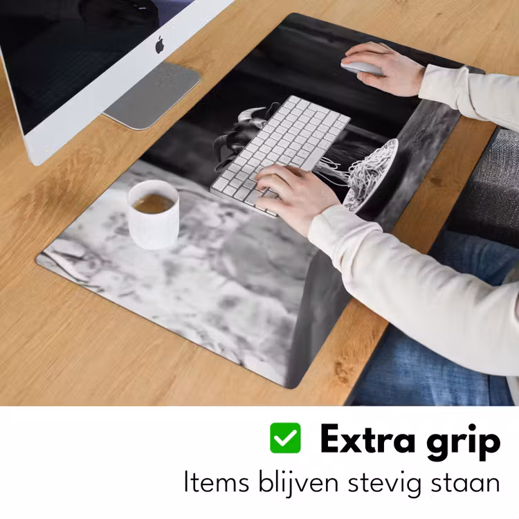 Bureau onderlegger - Geit - Bord - Spaghetti - Zwart Wit — 5