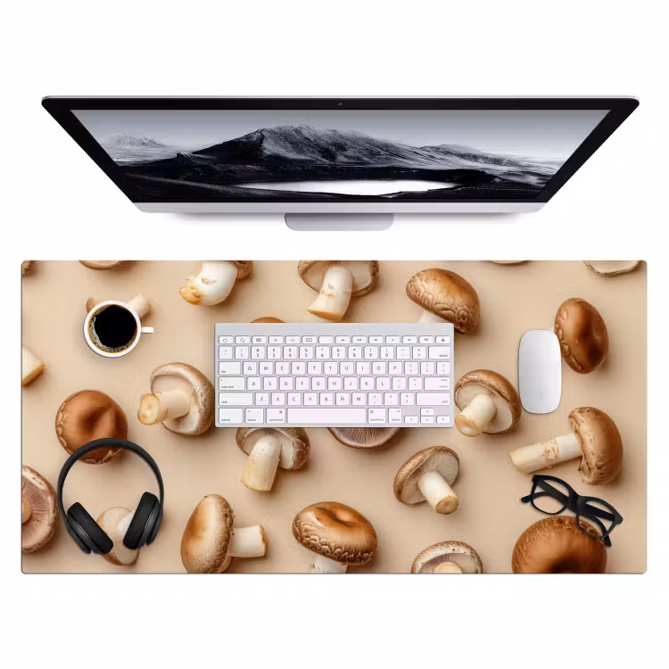 Bureau onderlegger - Kastanje Champignons - Beige — 3
