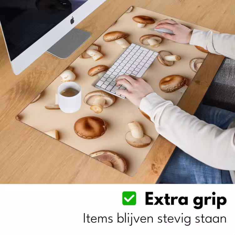 Bureau onderlegger - Kastanje Champignons - Beige — 5