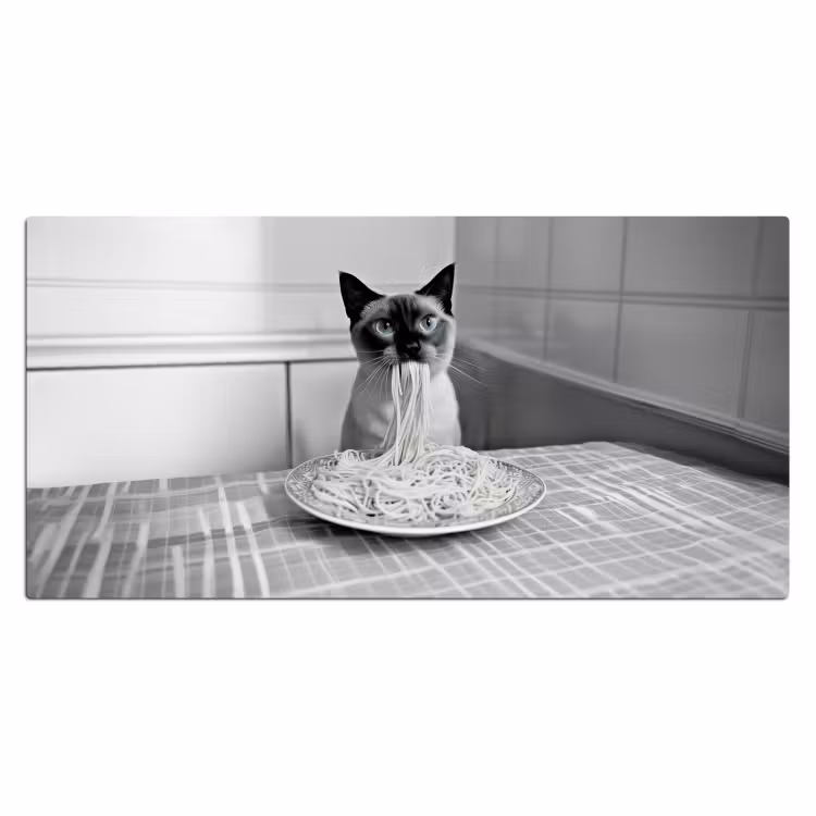 Bureau onderlegger - Kat - Siamees - Zwart Wit - Schattig - Dieren — 1
