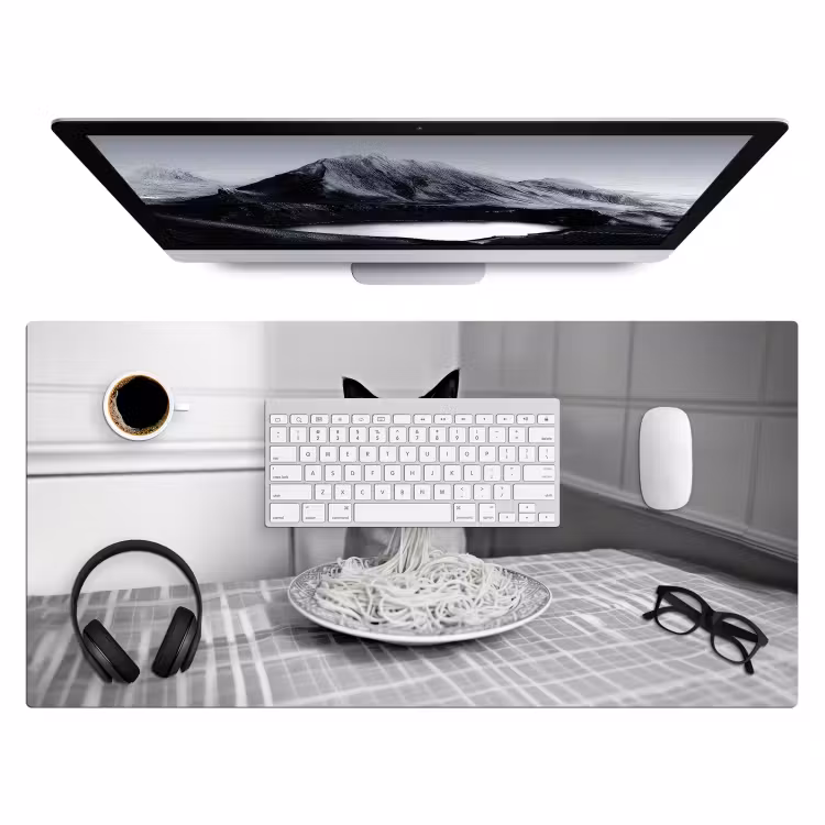 Bureau onderlegger - Kat - Siamees - Zwart Wit - Schattig - Dieren — 3