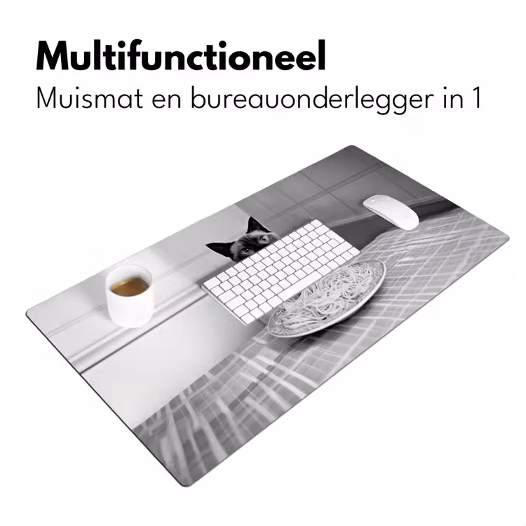 Bureau onderlegger - Kat - Siamees - Zwart Wit - Schattig - Dieren — 6