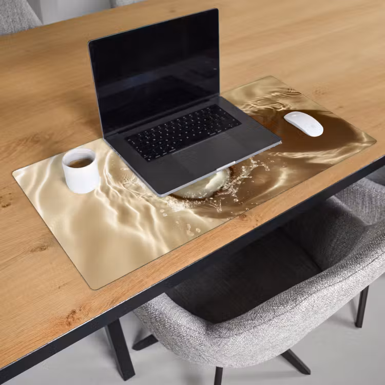 Bureau onderlegger - Kokosnoot - Water - Beige - Spetters — 2
