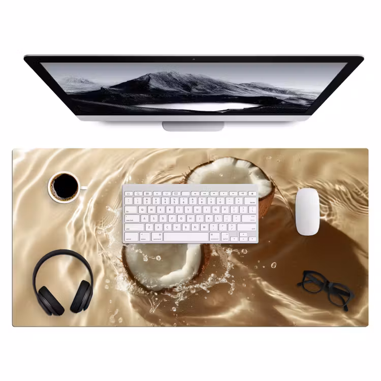 Bureau onderlegger - Kokosnoot - Water - Beige - Spetters — 3