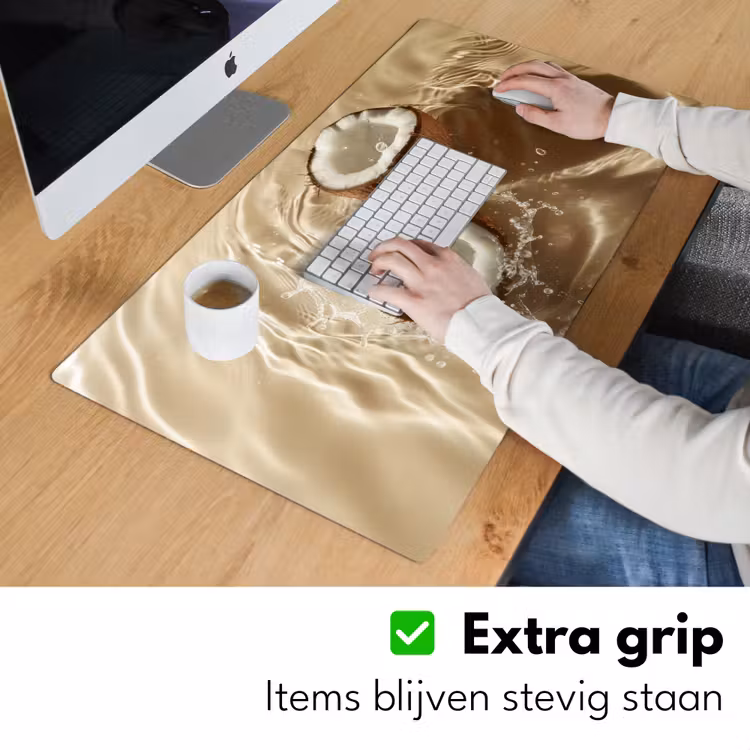 Bureau onderlegger - Kokosnoot - Water - Beige - Spetters — 5