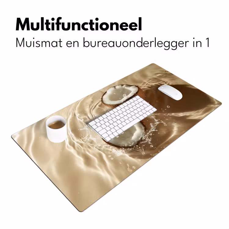 Bureau onderlegger - Kokosnoot - Water - Beige - Spetters — 6