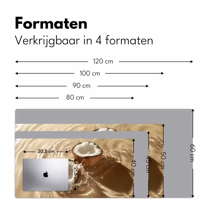 Bureau onderlegger - Kokosnoot - Water - Beige - Spetters — 7