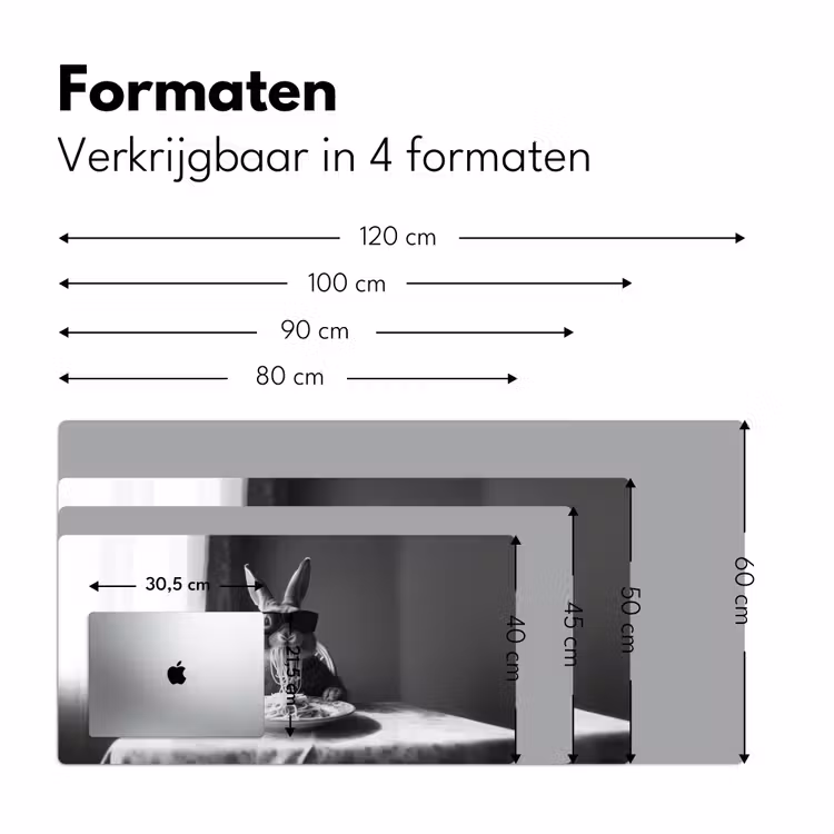 Bureau onderlegger - Konijn - Bunny - Zonnebril - Tafelkleed - Pasta - Schattig — 7