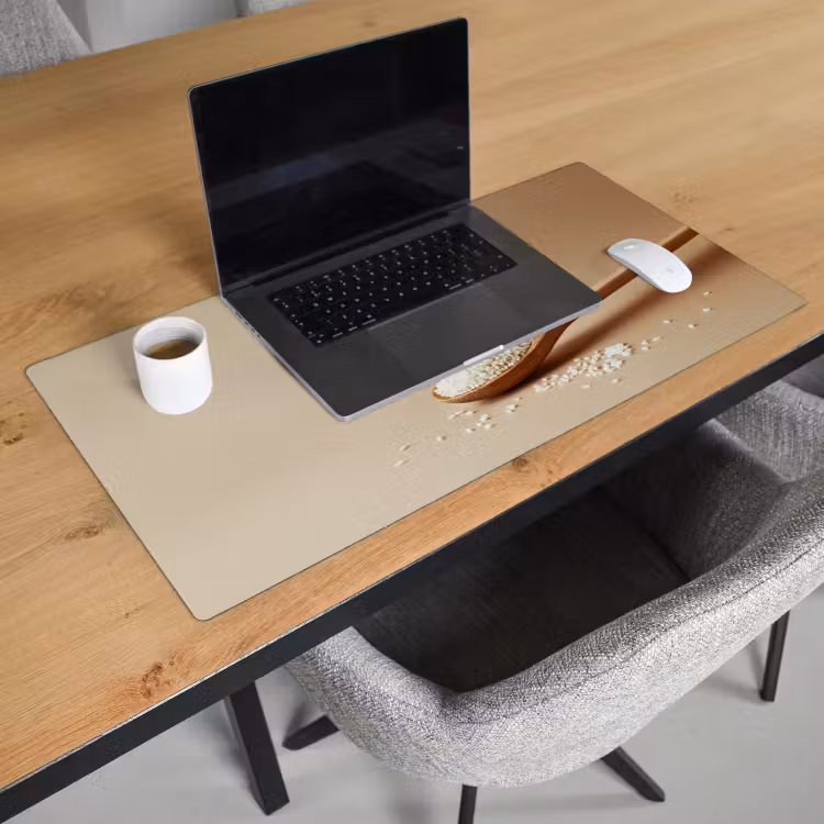 Bureau onderlegger - Lepel - Rijst - Hout - Beige — 2