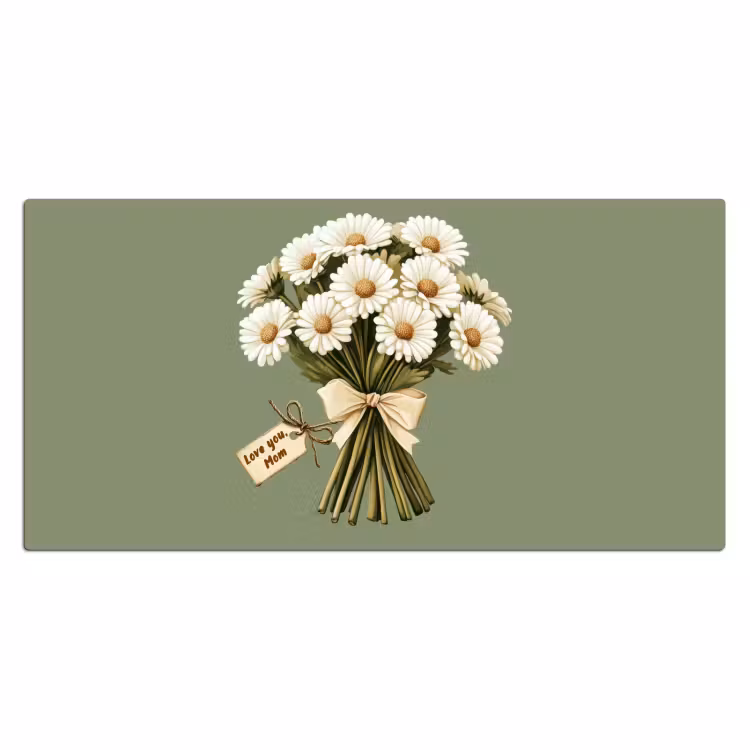 Bureau onderlegger - Lint - Boeket - Groen - Quote — 1