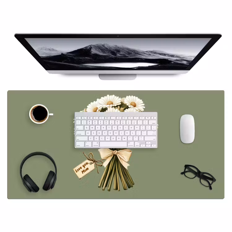 Bureau onderlegger - Lint - Boeket - Groen - Quote — 3