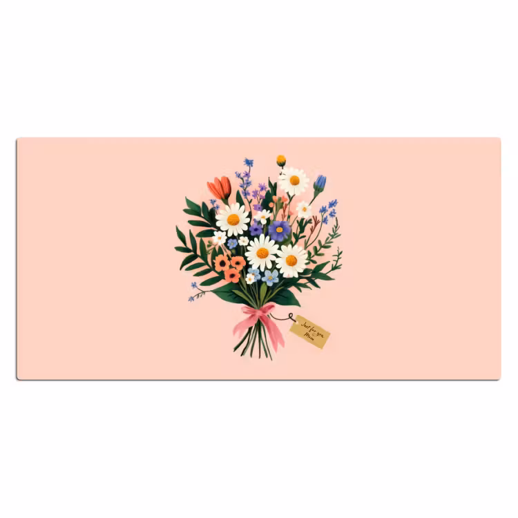 Bureau onderlegger - Margrieten - Boeket - Strikje - Roze — 1