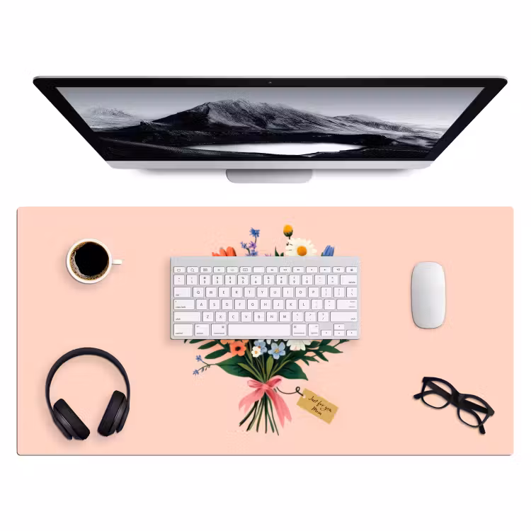 Bureau onderlegger - Margrieten - Boeket - Strikje - Roze — 3