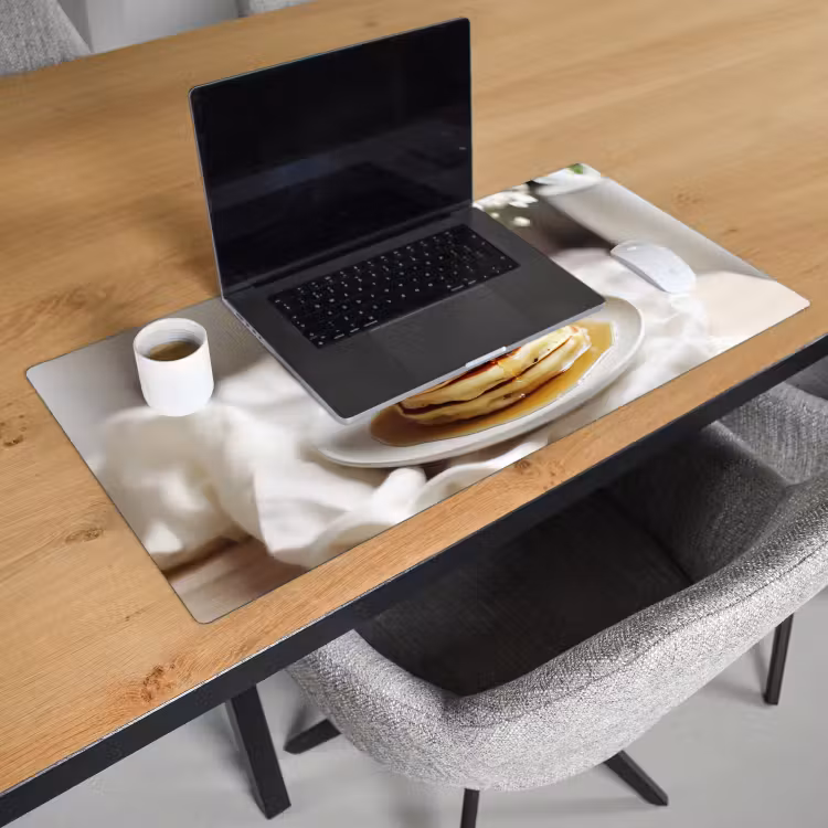 Bureau onderlegger - Pannenkoeken - Banaan - Siroop - Wit - Beige — 2