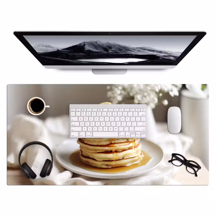 Bureau onderlegger - Pannenkoeken - Banaan - Siroop - Wit - Beige — 3