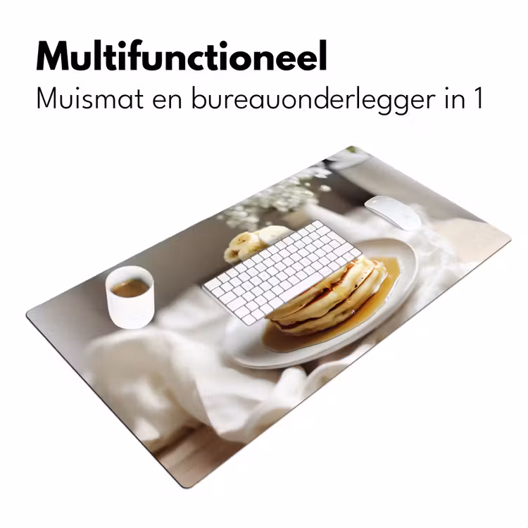 Bureau onderlegger - Pannenkoeken - Banaan - Siroop - Wit - Beige — 6