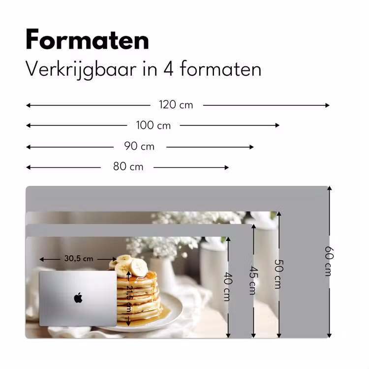Bureau onderlegger - Pannenkoeken - Banaan - Siroop - Wit - Beige — 7
