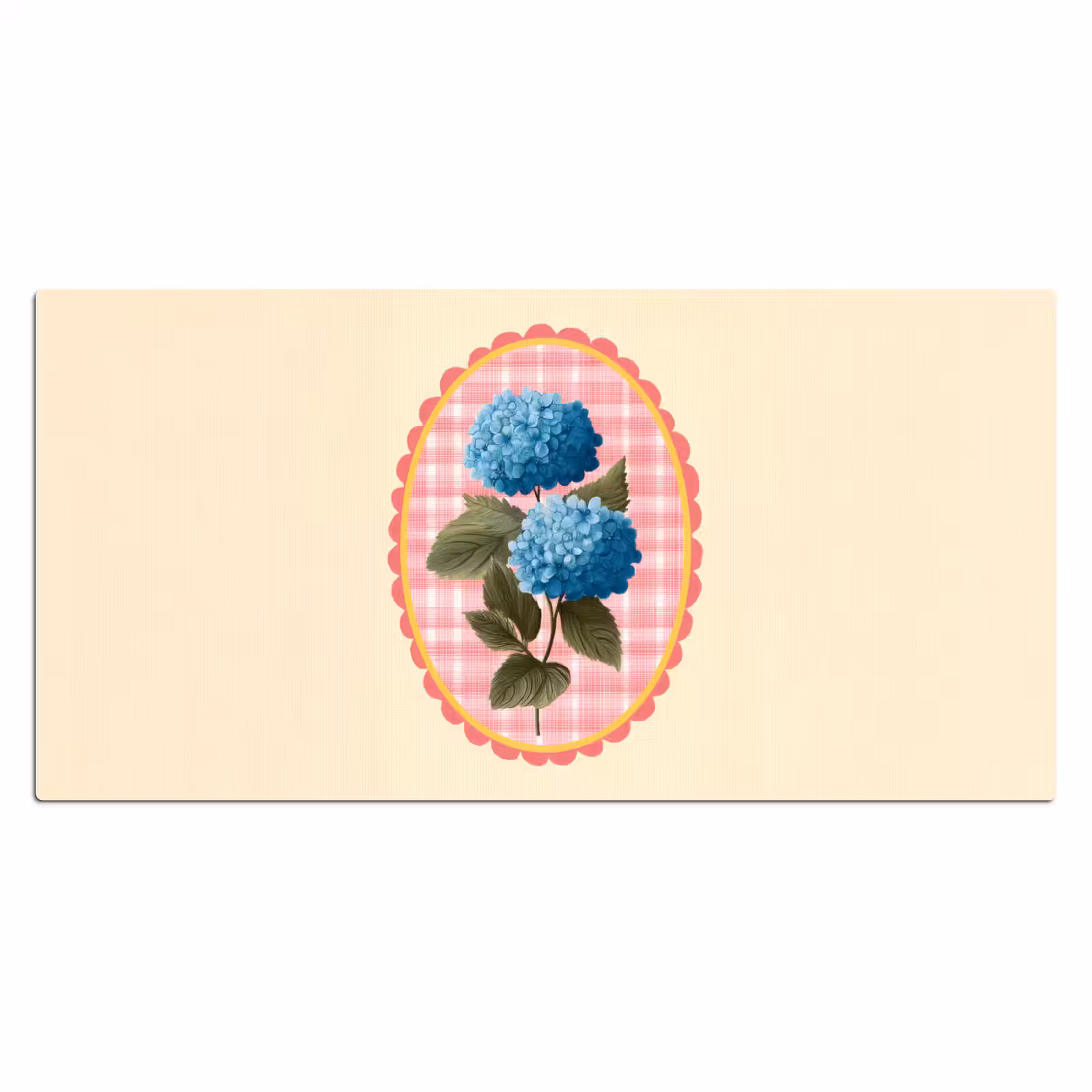 Bureau onderlegger - Bloemen - Blauw - Lijst - Bladeren — 1