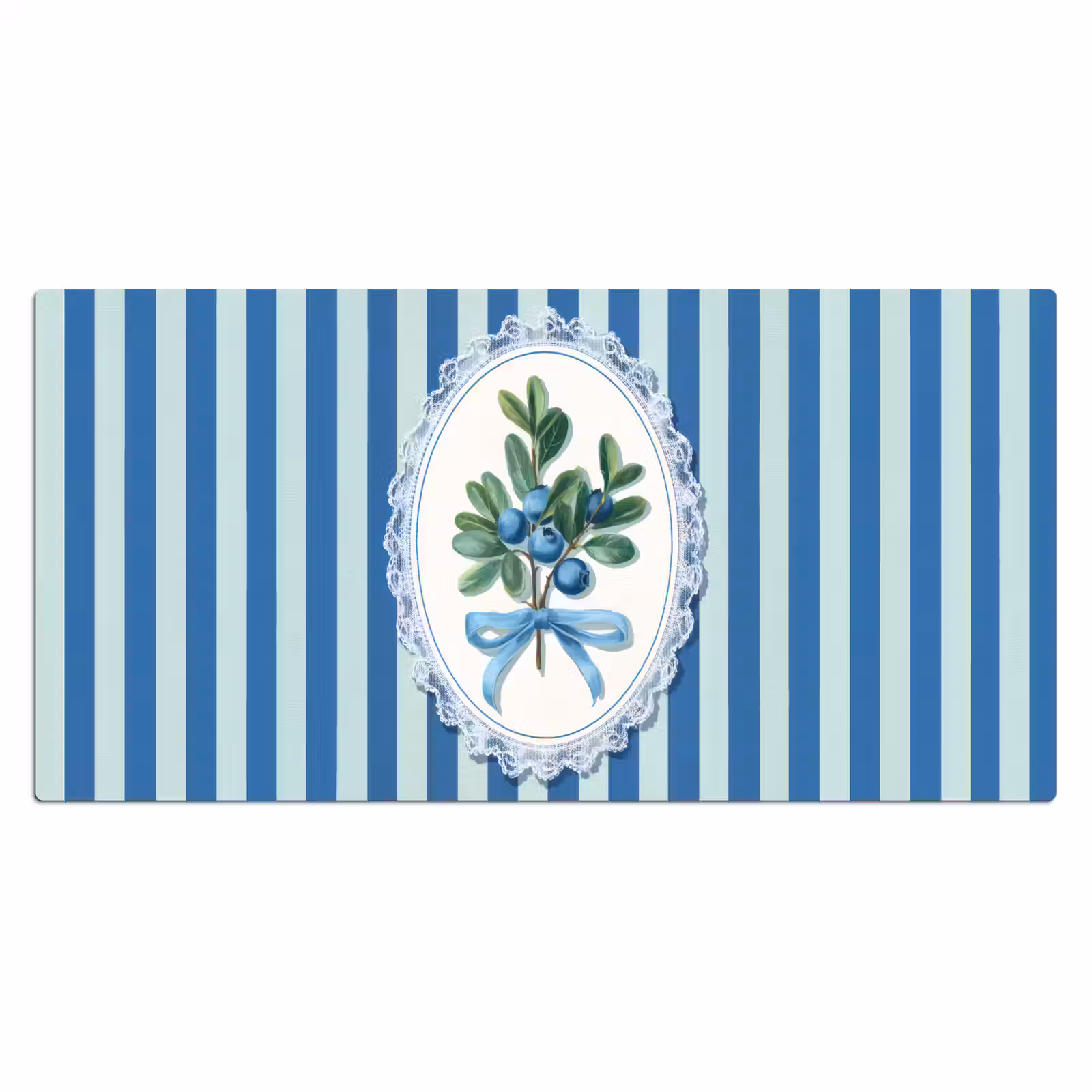 Bureau onderlegger - Illustratie - Bessen - Blauw - Strepen — 1