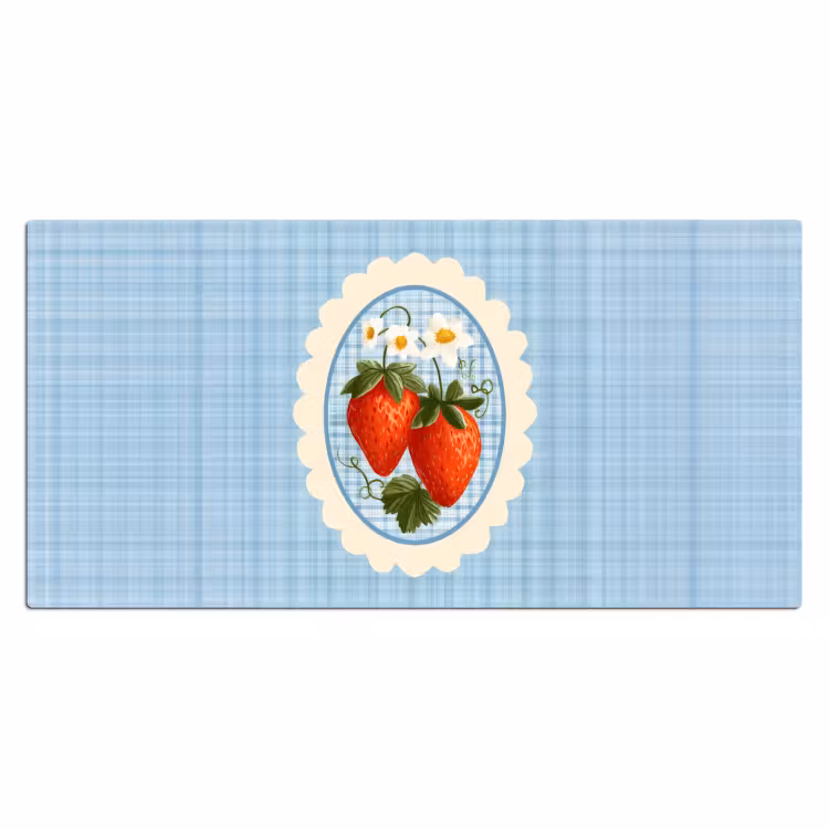 Bureau onderlegger - Aardbeien - Lijst - Rood - Geruit — 1