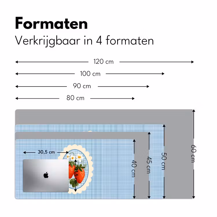 Bureau onderlegger - Aardbeien - Lijst - Rood - Geruit — 7