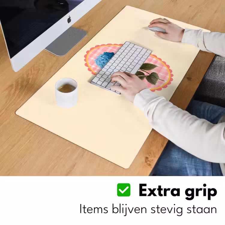 Bureau onderlegger - Bloemen - Blauw - Lijst - Bladeren — 5