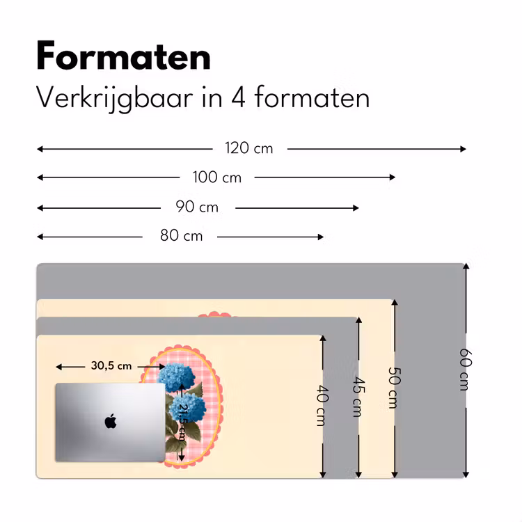 Bureau onderlegger - Bloemen - Blauw - Lijst - Bladeren — 7