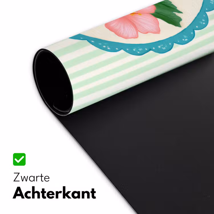 Bureau onderlegger - Bloemen - Ovaal - Strepen - Groen — 4