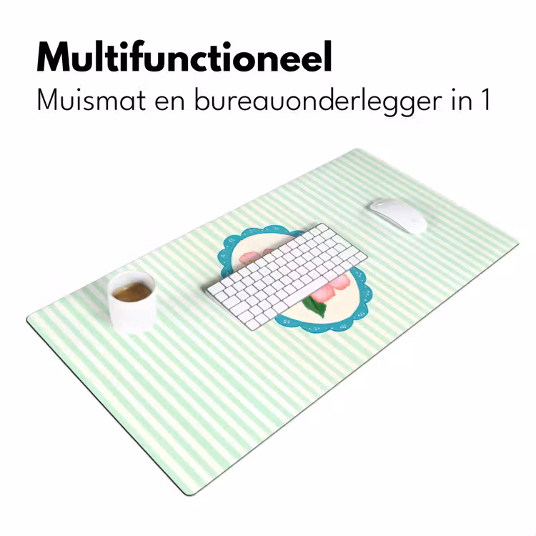 Bureau onderlegger - Bloemen - Ovaal - Strepen - Groen — 6