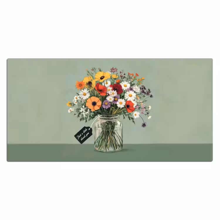 Bureau onderlegger - Bloemen - Vaas - Kaartje — 1