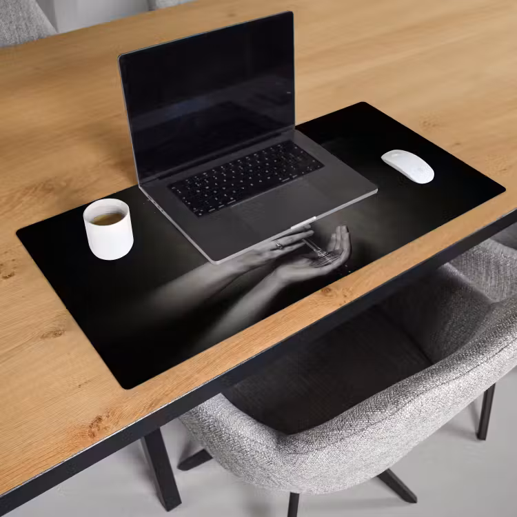 Bureau onderlegger - Champagnefles - Glas - Minimalistisch - Spetters — 2