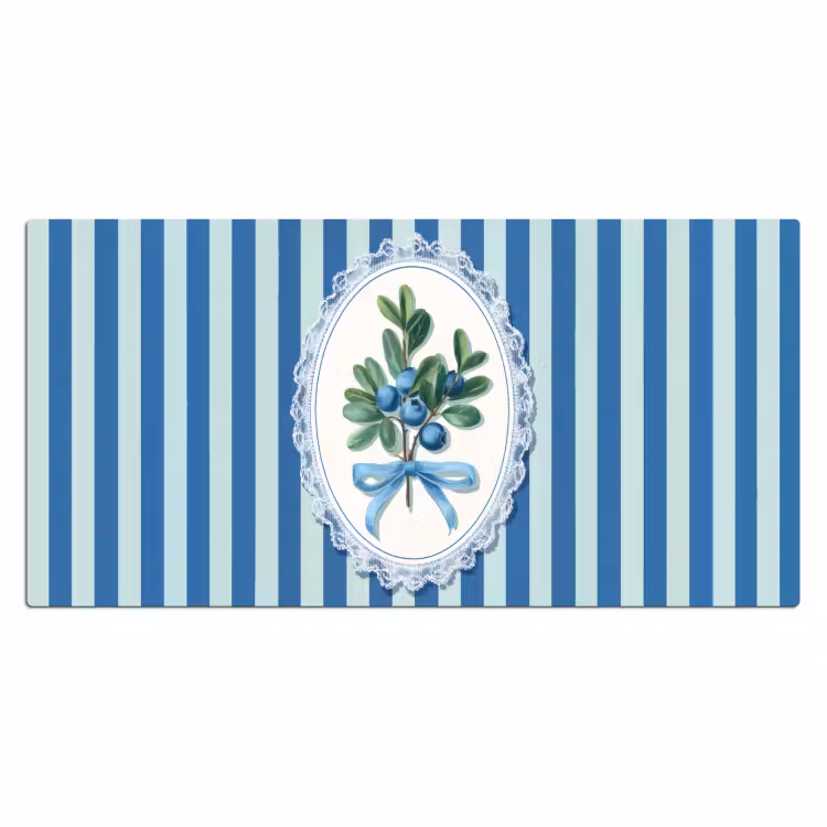 Bureau onderlegger - Illustratie - Bessen - Blauw - Strepen — 1