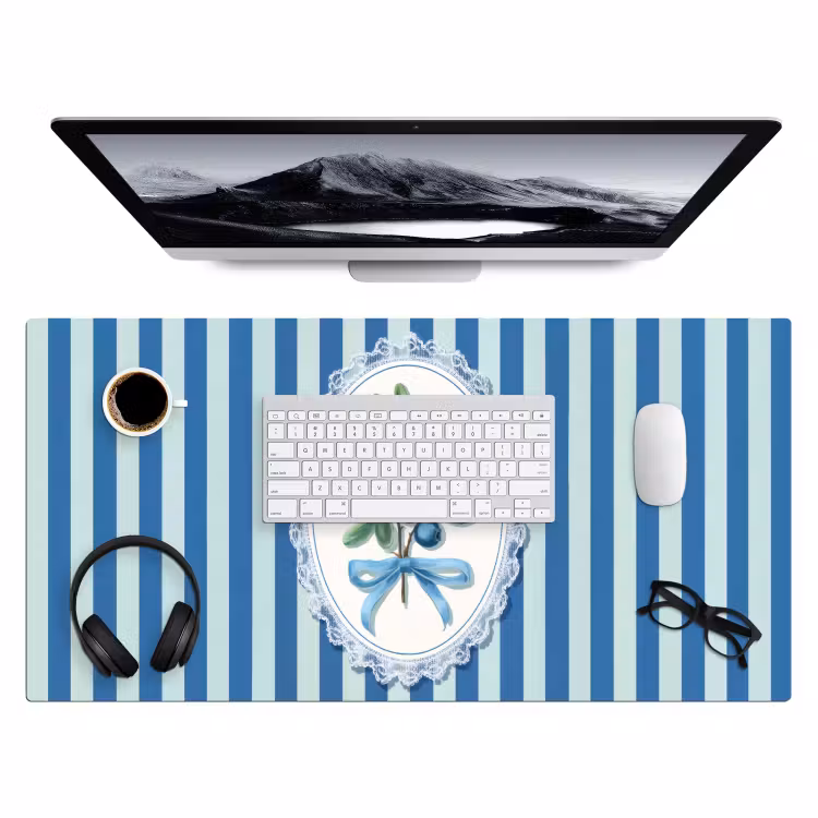 Bureau onderlegger - Illustratie - Bessen - Blauw - Strepen — 3