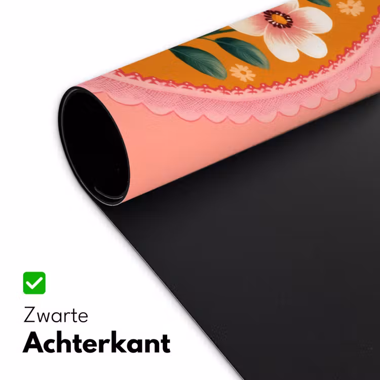 Bureau onderlegger - Illustratie - Bloemen - Rand - Roze — 4