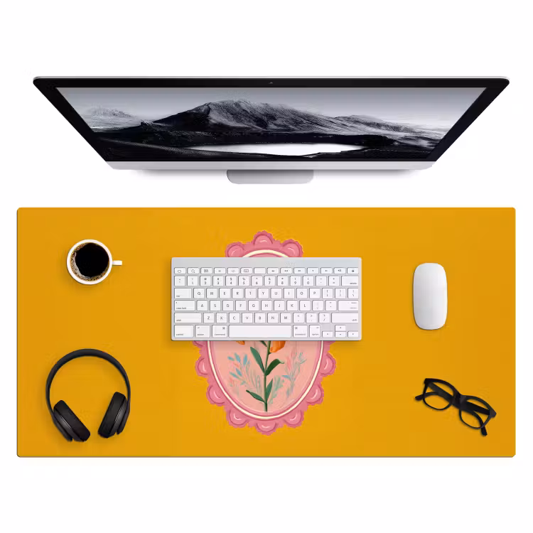 Bureau onderlegger - Lelie - Oranje - Lijst - Ovaal — 3