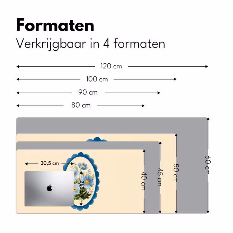 Bureau onderlegger - Lijst - Bloemen - Lichtblauw - Illustratie — 7